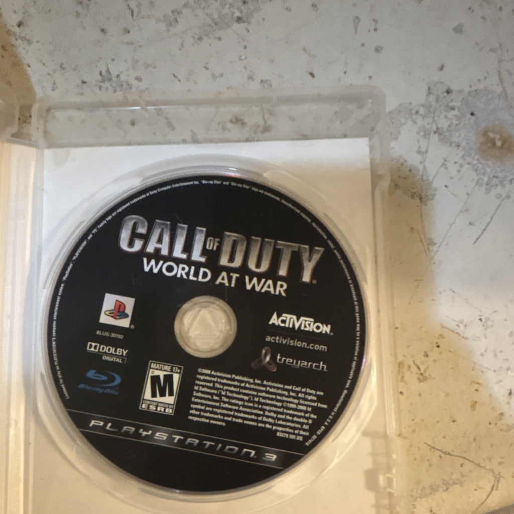 Call of Duty: World at War Sony PlayStation 3 PS3 Game w/ Case M Rated
