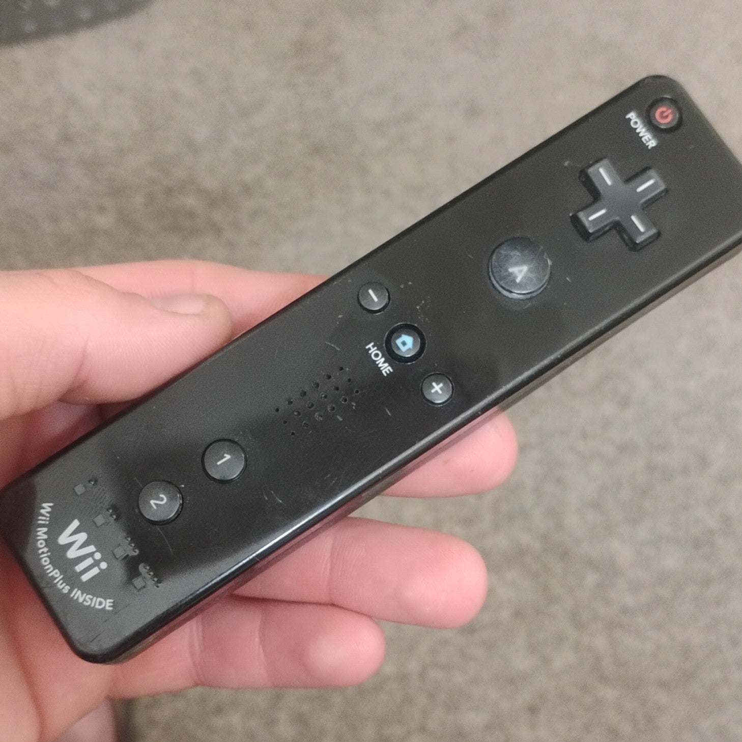 Nintendo Wii Remote Plus Motion Plus Wireless Controller Black Untested