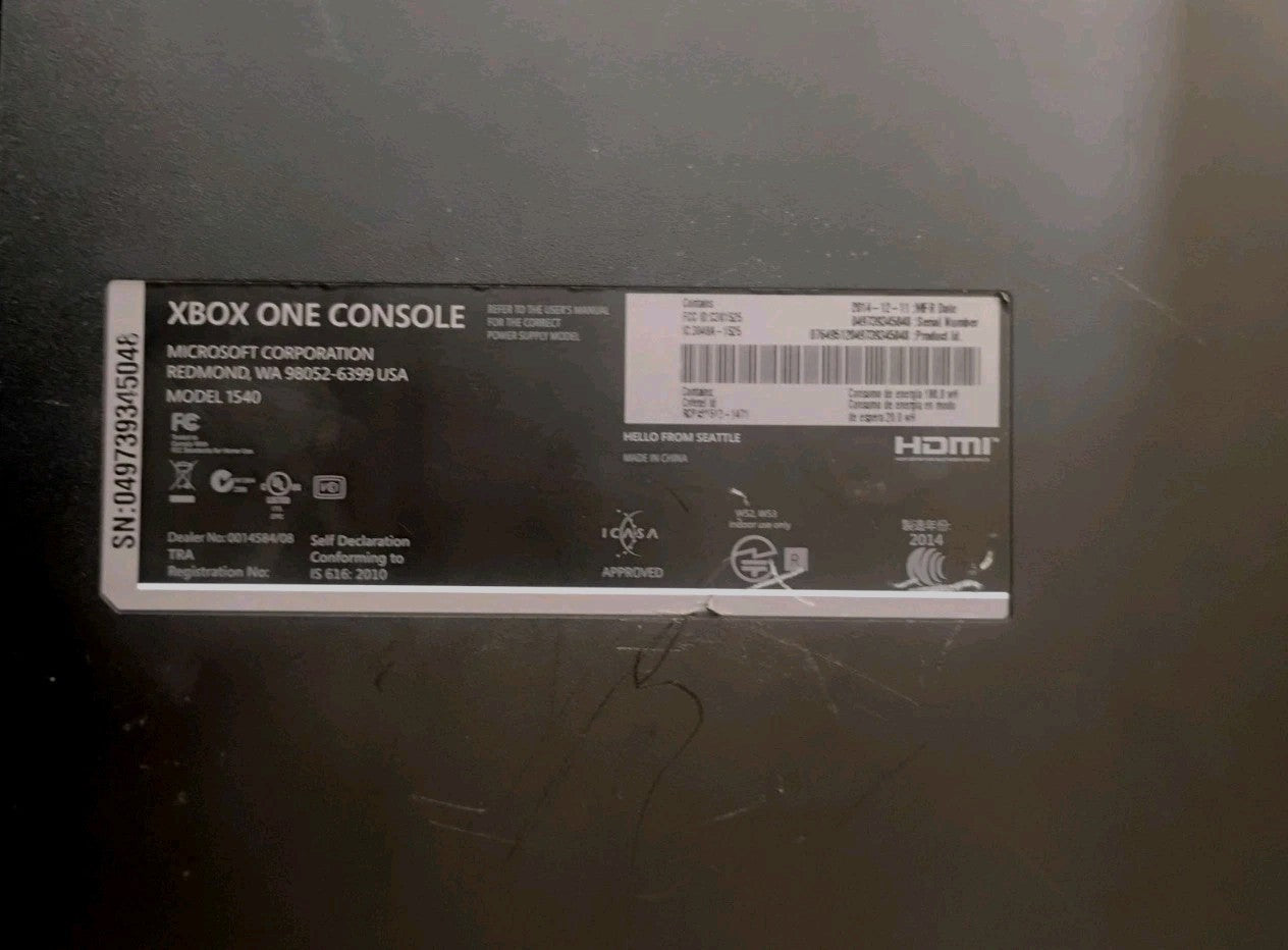 Microsoft Xbox One 500GB Console 2014 For Parts Or Repair